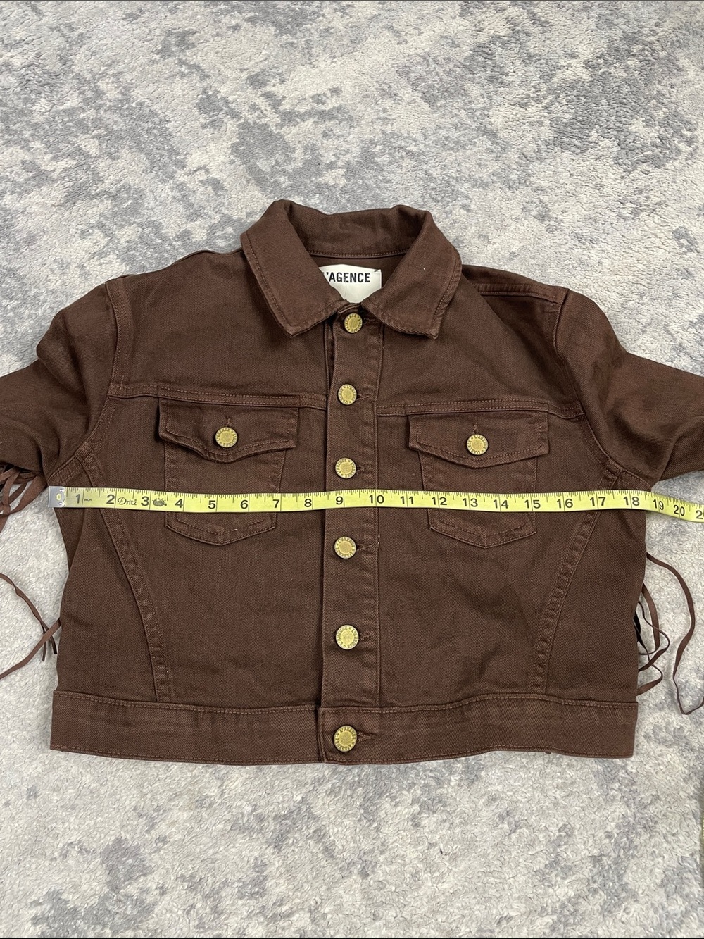 NWT L’Agence Koda Crop Jacket Brown Fringe Festival Sz XS - Picture 11 of 16